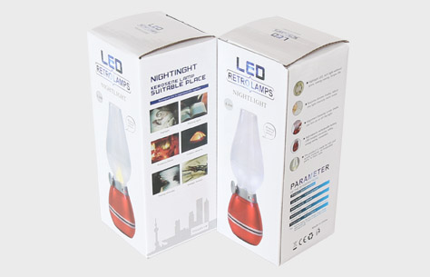 rechargeable classic kerosene lamp style blow LED night light 8108 box packing