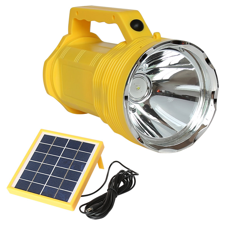3W LED Solar Rechargeable System Search Flashlight 9828